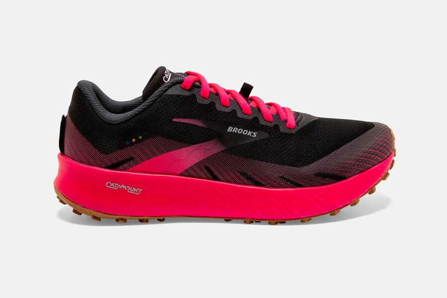 Brooks Running Shoes - Catamount Trail Womens - Black/Red - SEO-590248